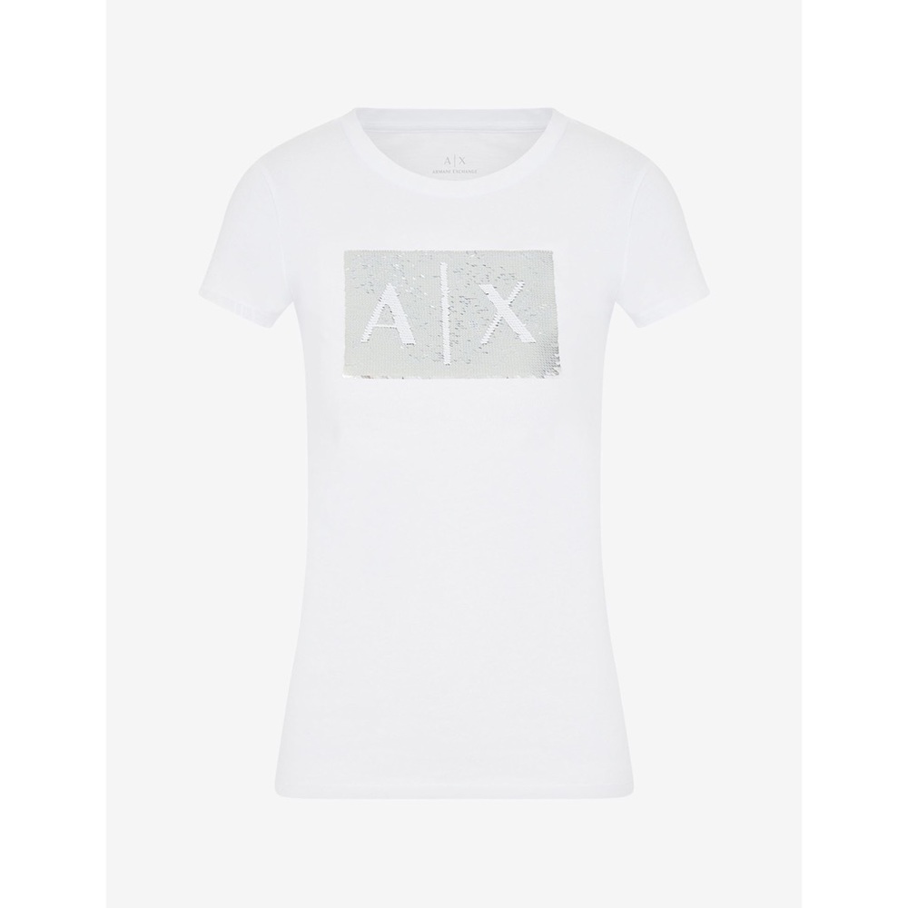 ARMANI EXCHANGE SLIM FIT LOGO SEQUIN T-SHIRT - Picture 3 of 9